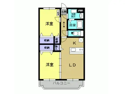 Y&Mシャルム簗瀬(2LDK/5階)の間取り写真