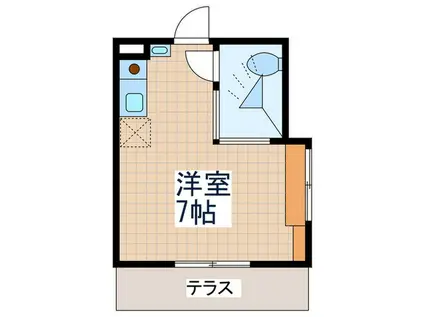 ベルナハイツ(ワンルーム/1階)の間取り写真