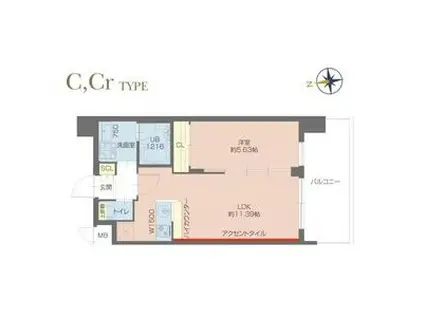 プレジオ塚本ASIAN(1LDK/8階)の間取り写真