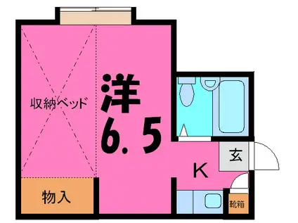 ハイムカトレア中野(1K/2階)の間取り写真