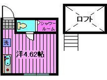 GRAND STUDIO 新都心(ワンルーム/1階)の間取り写真