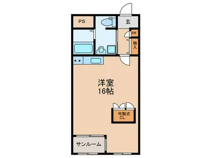 サンメゾン高須(ワンルーム/2階)の間取り写真