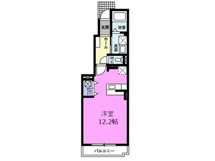 BEL QUARTETTO II(ワンルーム/1階)の間取り写真