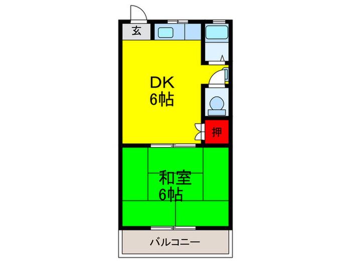 ポインセチア(1DK/3階)の間取り写真