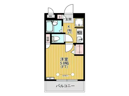 ガーデンハイム7(1K/4階)の間取り写真