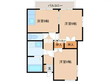 サンビレッジかこ(2DK/2階)の間取り写真