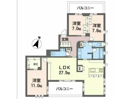 メゾン御影郡家之社(3LDK/3階)の間取り写真