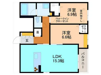 ラ・タンドル(2LDK/1階)の間取り写真