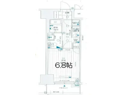 レジュールアッシュプレミアムツインーⅡ(1K/8階)の間取り写真