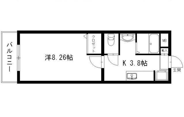 ＪＲ東海道本線 浜松駅 バス乗車時間：37分 最寄りバス停で下車 徒歩5分 3階建 築18年(1K/2階)の間取り写真