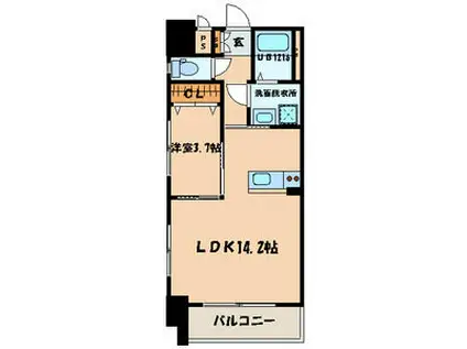 ERIOS COURT 中津口(1LDK/2階)の間取り写真
