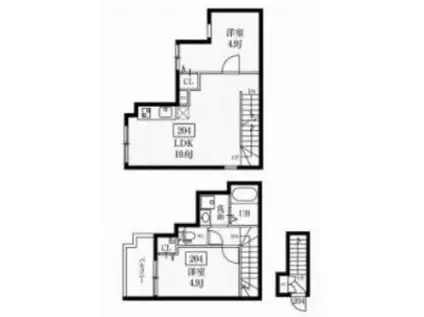 ミハス久我山(2LDK/2階)の間取り写真