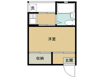 白石荘(1K/2階)の間取り写真