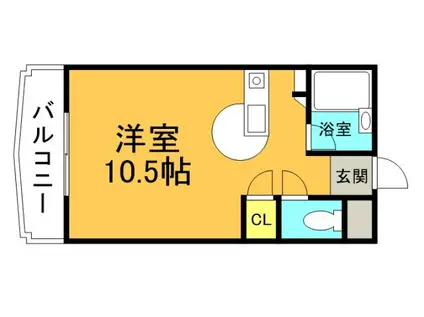 OPUS II(ワンルーム/3階)の間取り写真