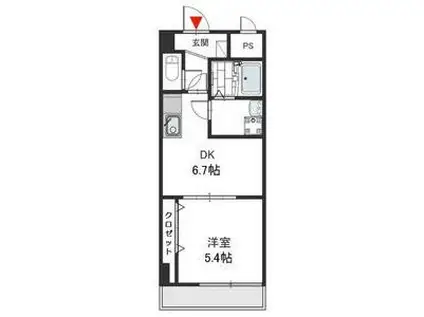 SOCIAL VILLAGE(1DK/2階)の間取り写真