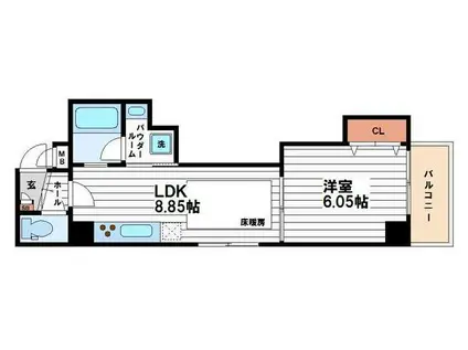 MELL-THEATER 鈍色の風(1LDK/3階)の間取り写真