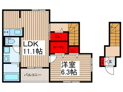 ファミリエ(1LDK/2階)の間取り写真