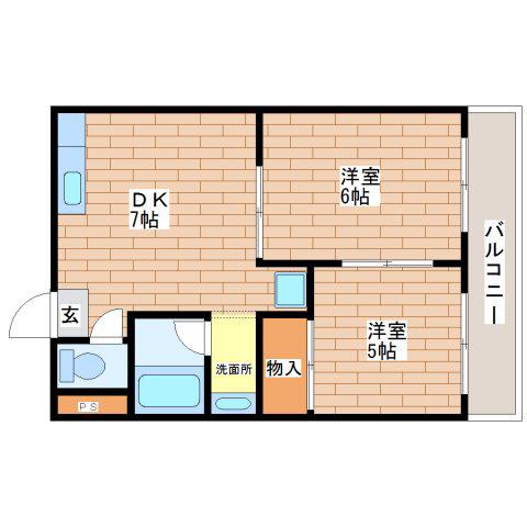 メダリアン巽(2DK/4階)の間取り写真