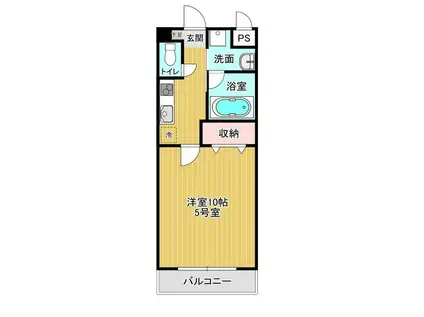 TYC南方(1K/3階)の間取り写真