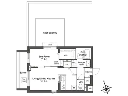AIFLAT方南町(1LDK/5階)の間取り写真