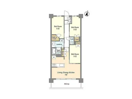 グランカーサ川口青木町公園(3LDK/5階)の間取り写真