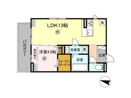 ソラーナI(1LDK/3階)の間取り写真
