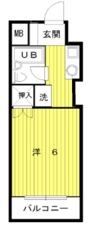 サントロペ(ワンルーム/3階)の間取り写真
