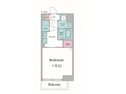 カージェ文京千石(1K/4階)の間取り写真