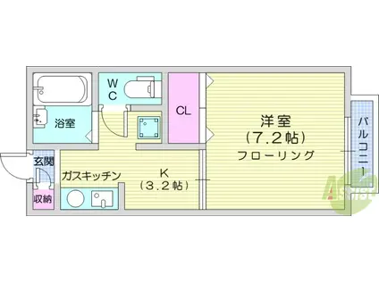 セフィラエム(1K/2階)の間取り写真