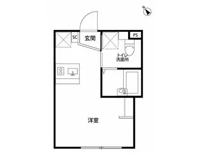 REBERTY東十条(ワンルーム/2階)の間取り写真