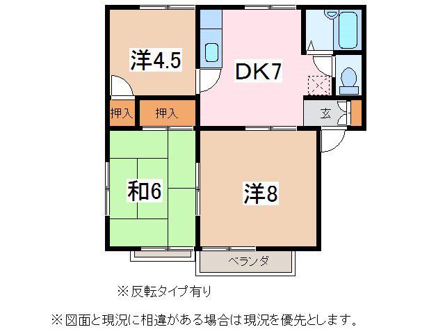 コーポ奈良井(3DK/2階)の間取り写真