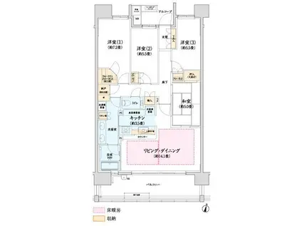 パークタワー勾当台公園(4LDK/7階)の間取り写真