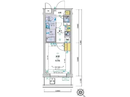 ジェノヴィア渋谷本町グリーンヴェール(1K/4階)の間取り写真