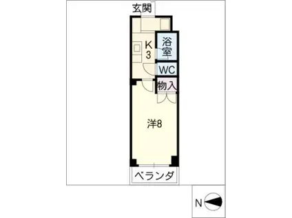グランシャリオ(1K/3階)の間取り写真