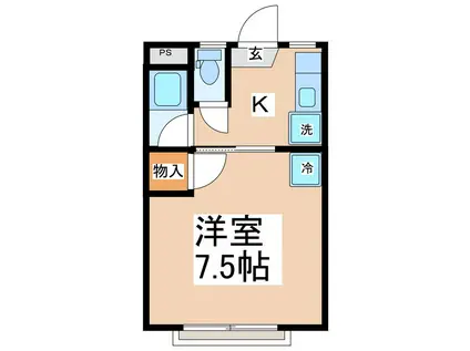 パークハイツ上田BI棟(1K/1階)の間取り写真