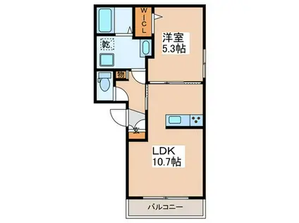D-ROOM平野IV(1LDK/3階)の間取り写真
