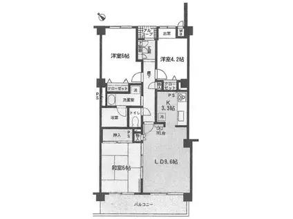 メゾン聖ヶ丘(3LDK/3階)の間取り写真