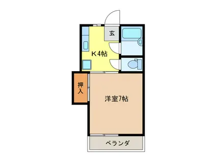 コスモポリス(1K/3階)の間取り写真