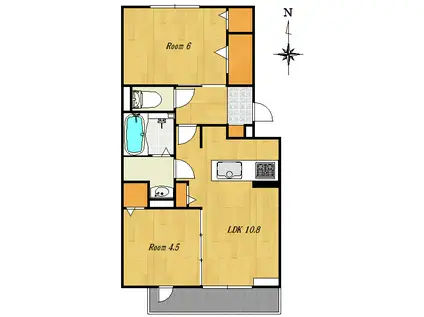 BELL SOAR(2LDK/1階)の間取り写真