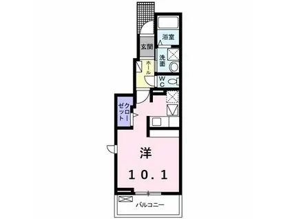 フエンテ(ワンルーム/1階)の間取り写真