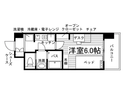 学生会館ロイヤルジェルム学南町(1K/7階)の間取り写真
