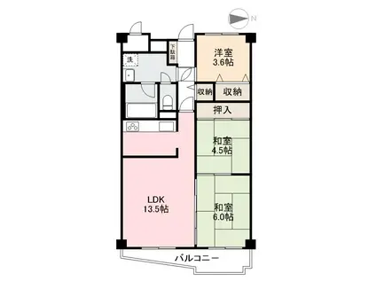 イトーピア高松413号(3LDK/4階)の間取り写真