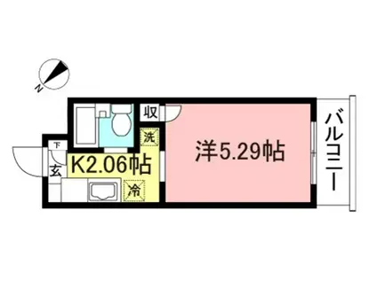 新多摩川ガーデンハイツ(1K/2階)の間取り写真