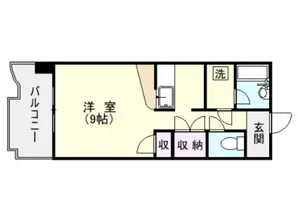 鹿児島市電谷山線 武之橋駅 徒歩7分 6階建 築37年(ワンルーム/2階)の間取り写真