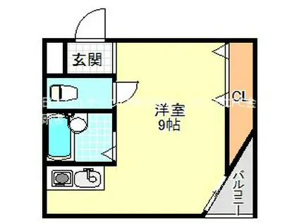 フェローズ21(ワンルーム/3階)の間取り写真