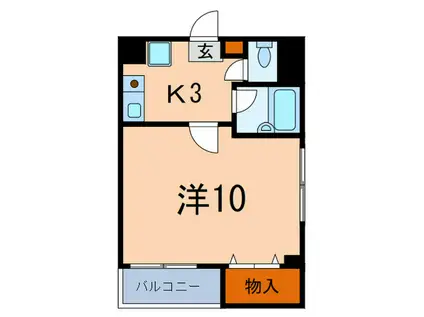 メゾンリンクス2(1K/2階)の間取り写真