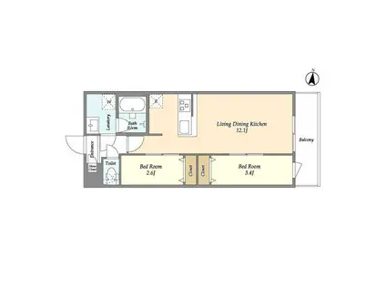 アルファコート梅島(2LDK/5階)の間取り写真