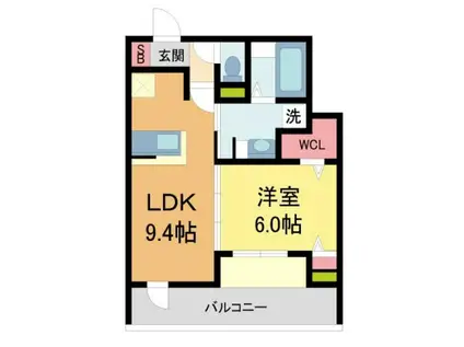 アベニール西宮北口(1LDK/1階)の間取り写真