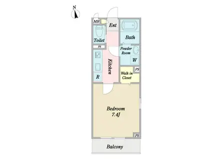サンテラス浄水(1K/3階)の間取り写真