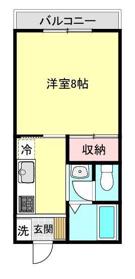 アーベントハイツ(1K/2階)の間取り写真